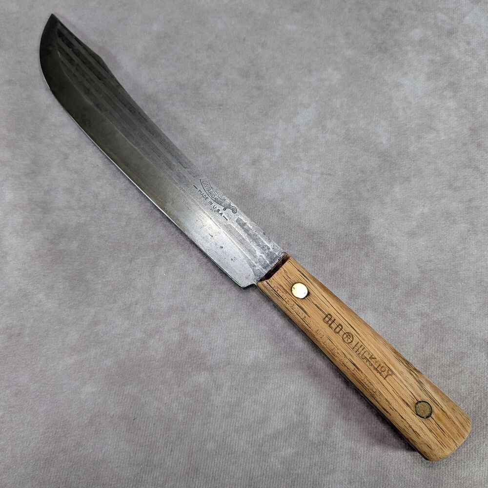 Vintage Old Hickory Ontario Knife Co 8" Butcher Knife High Carbon Steel USA